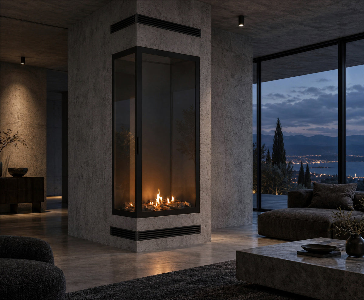 Base Vertical Corner Left Full Glass 70 x 140 cm