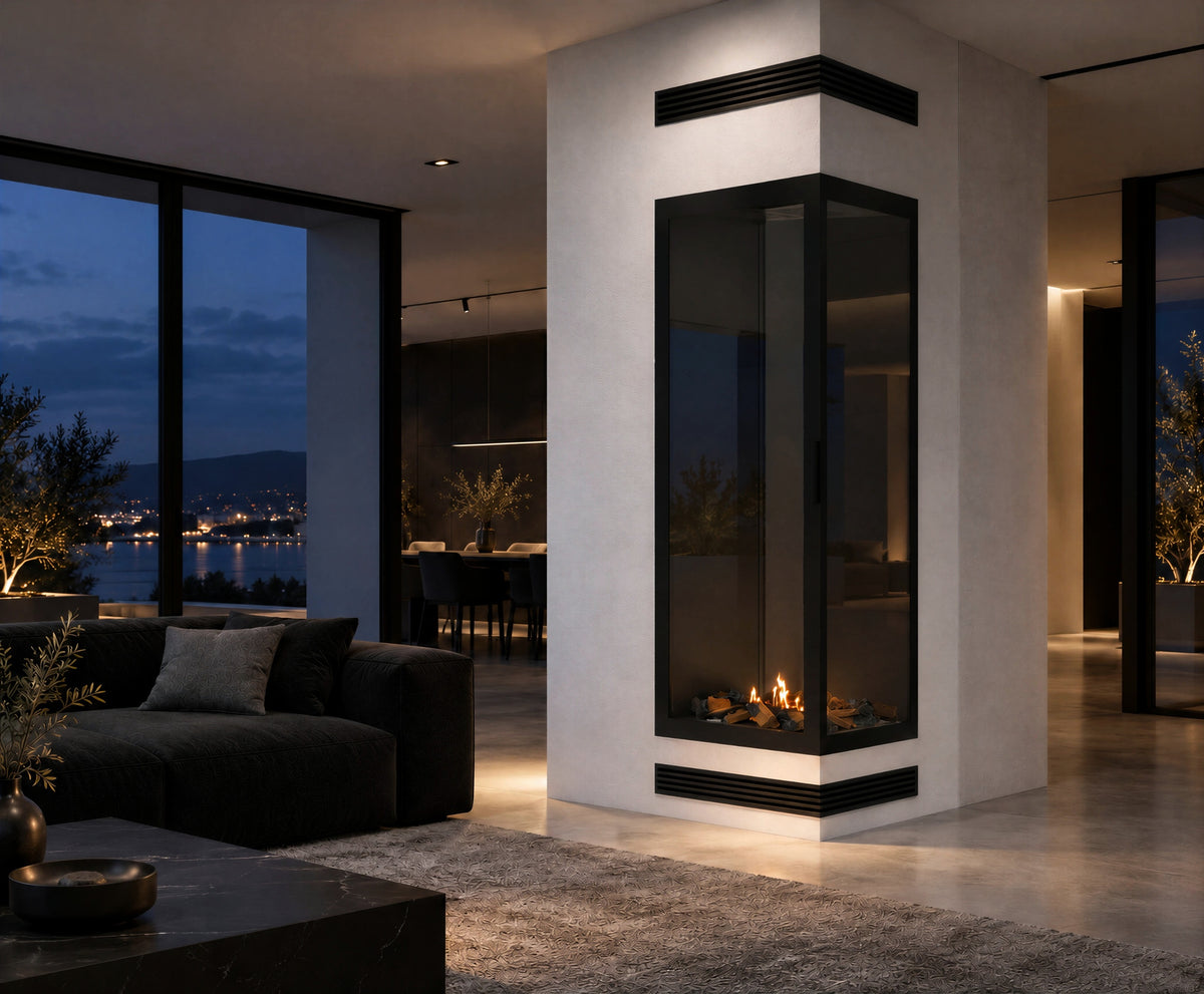 Base Vertical Corner Right Full Glass 60 x 120 cm