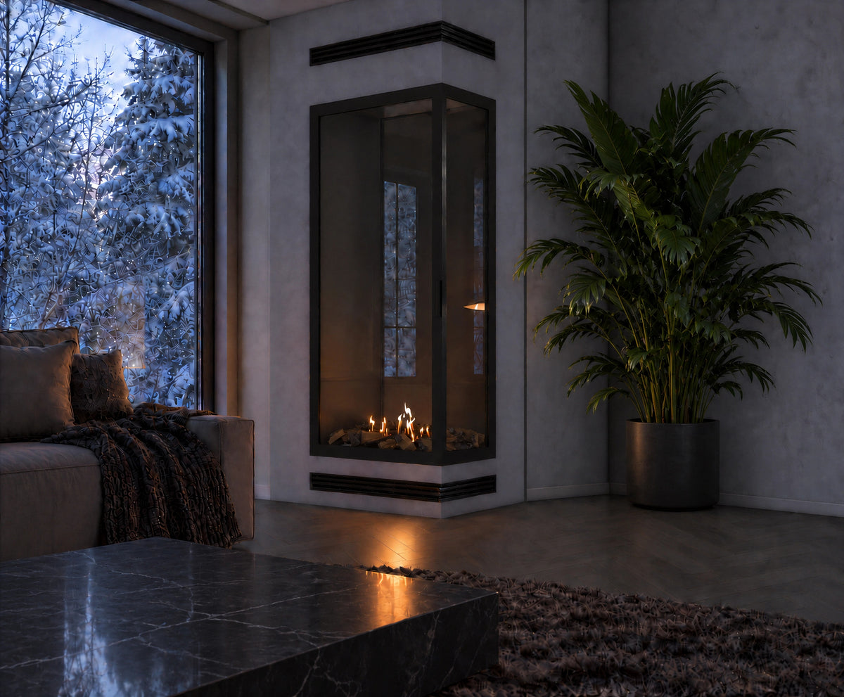 Base Vertical Corner Right Full Glass 80 x 140 cm