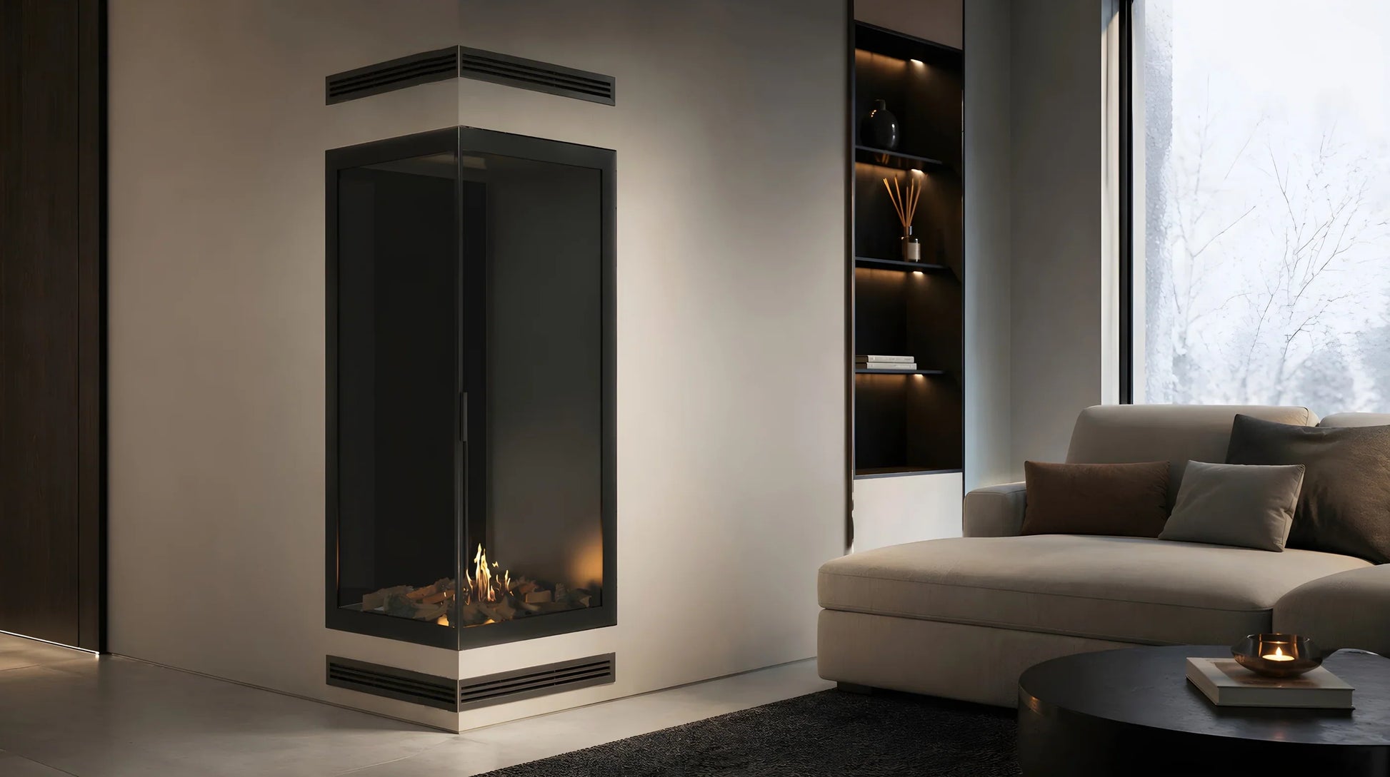 Base Vertical Corner Right Full Glass 70 x 200 cm