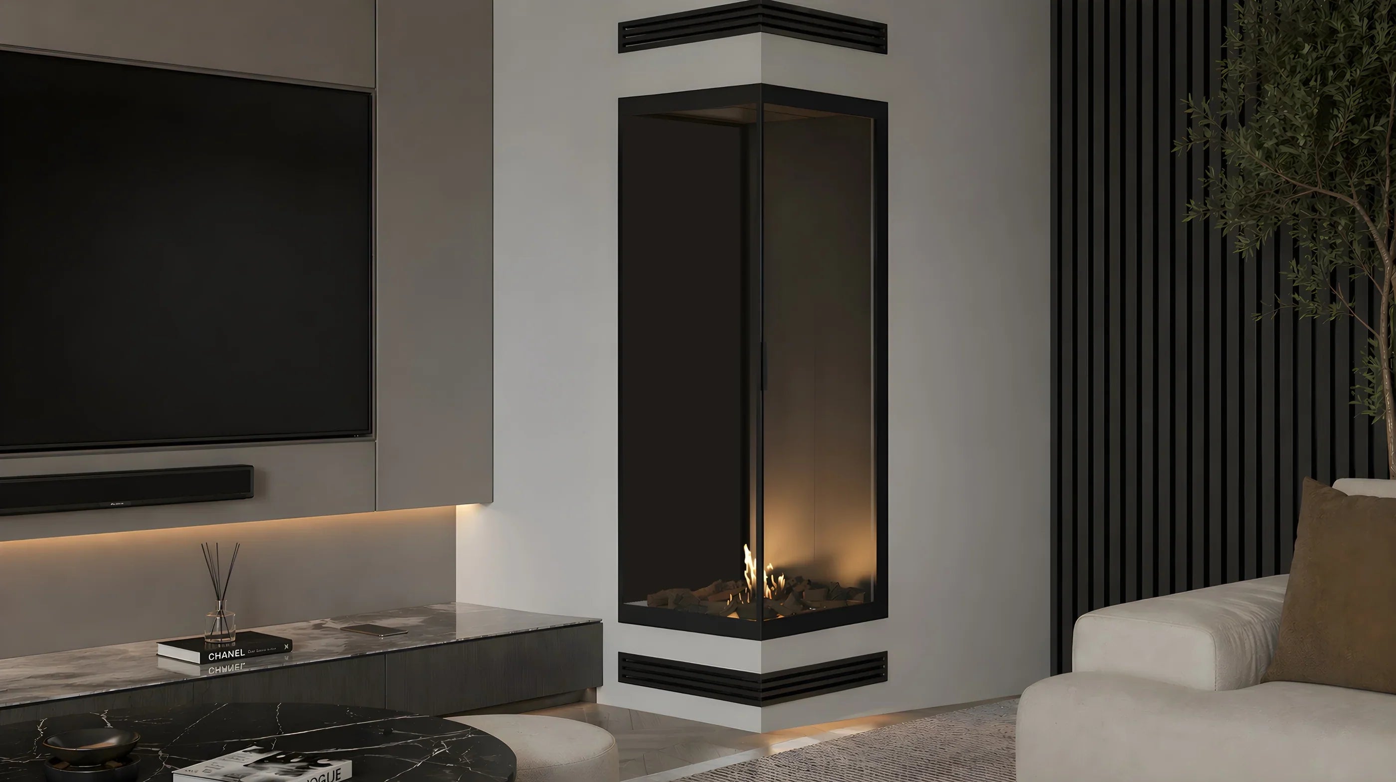 Image of Base Vertical Corner Right Full Glass 60 x 140 cm