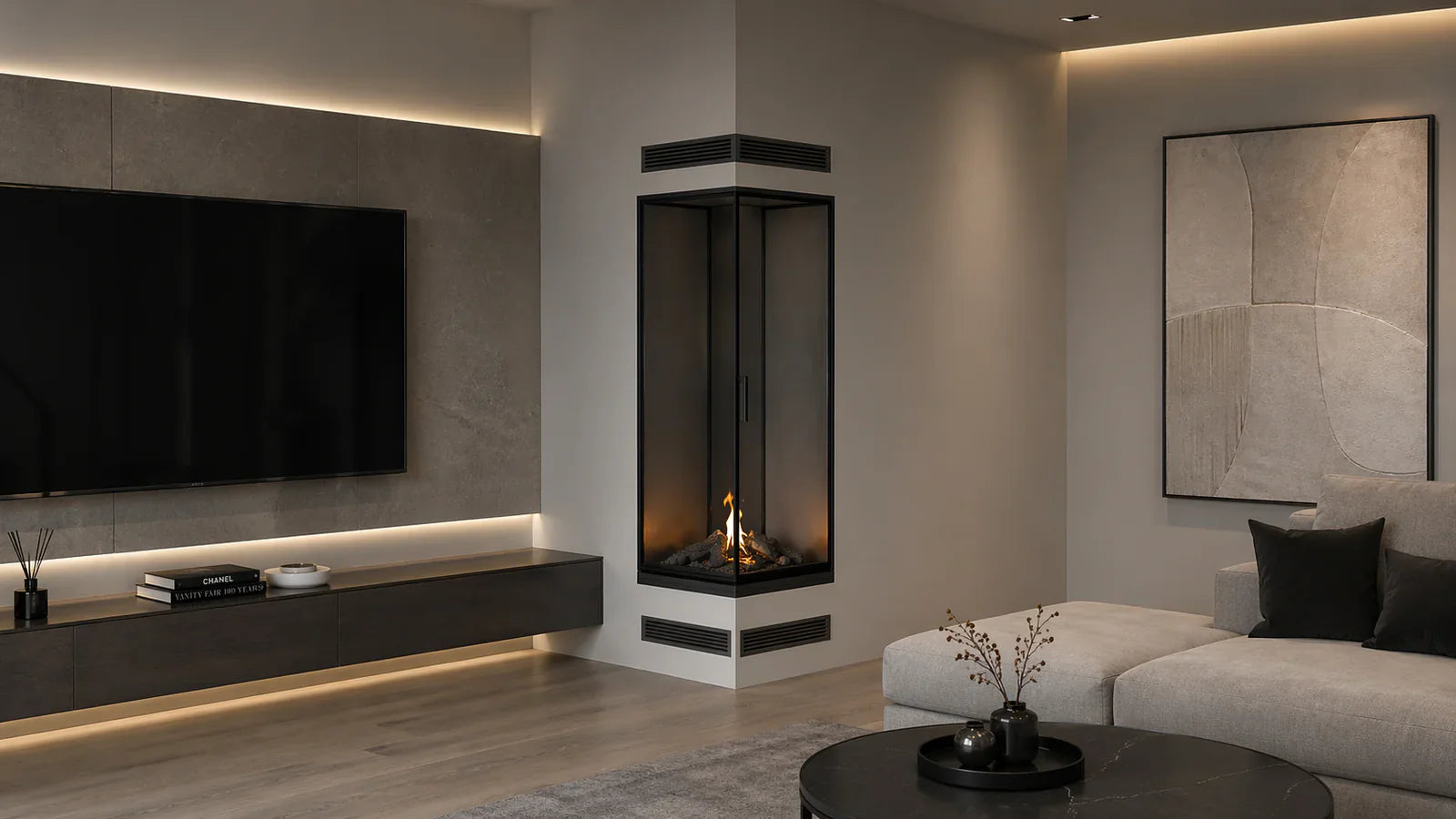 Base Vertical Corner Left Full Glass 80 x 100 cm