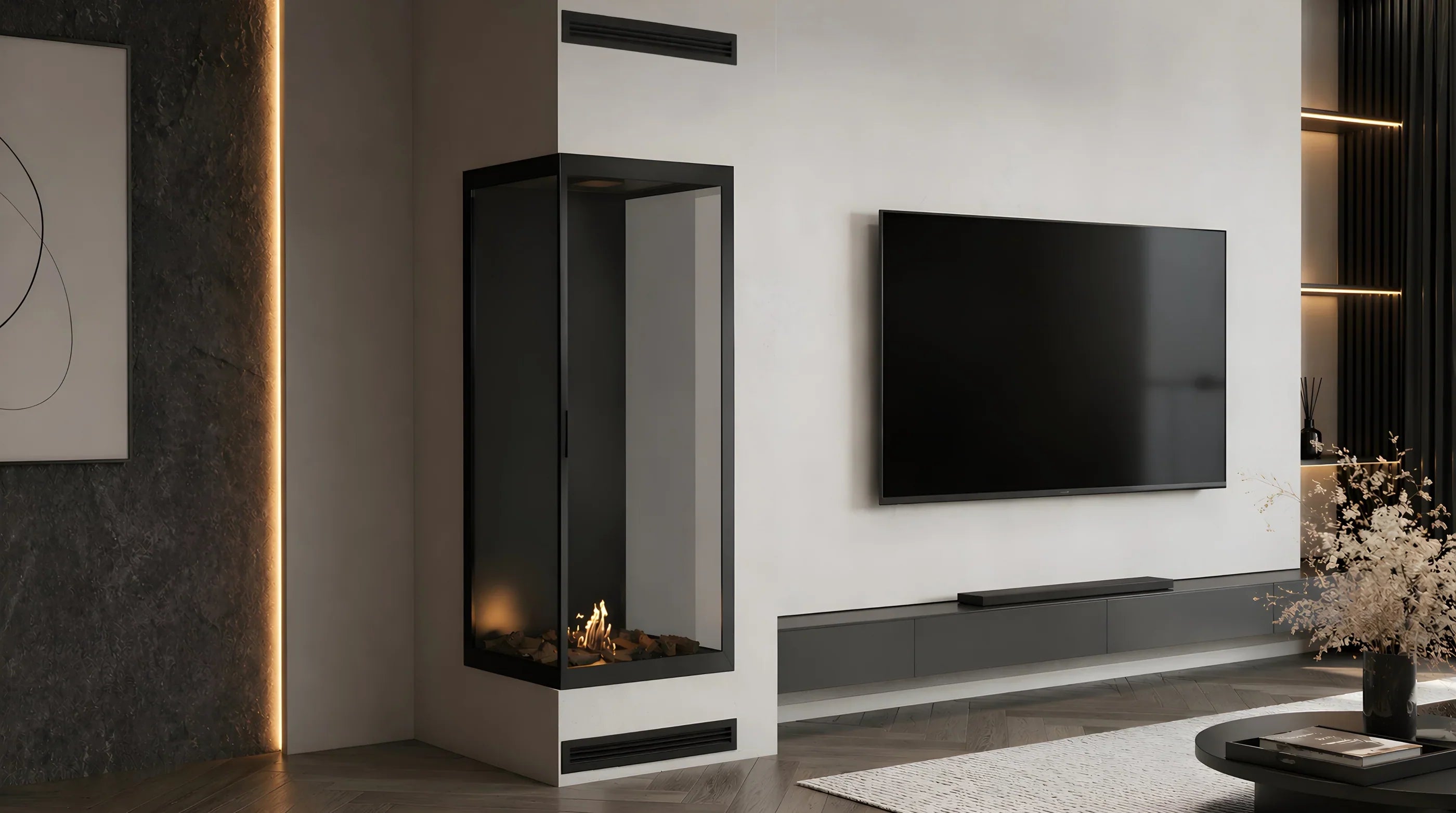 Image of Base Vertical Corner Right Full Glass 60 x 160 cm