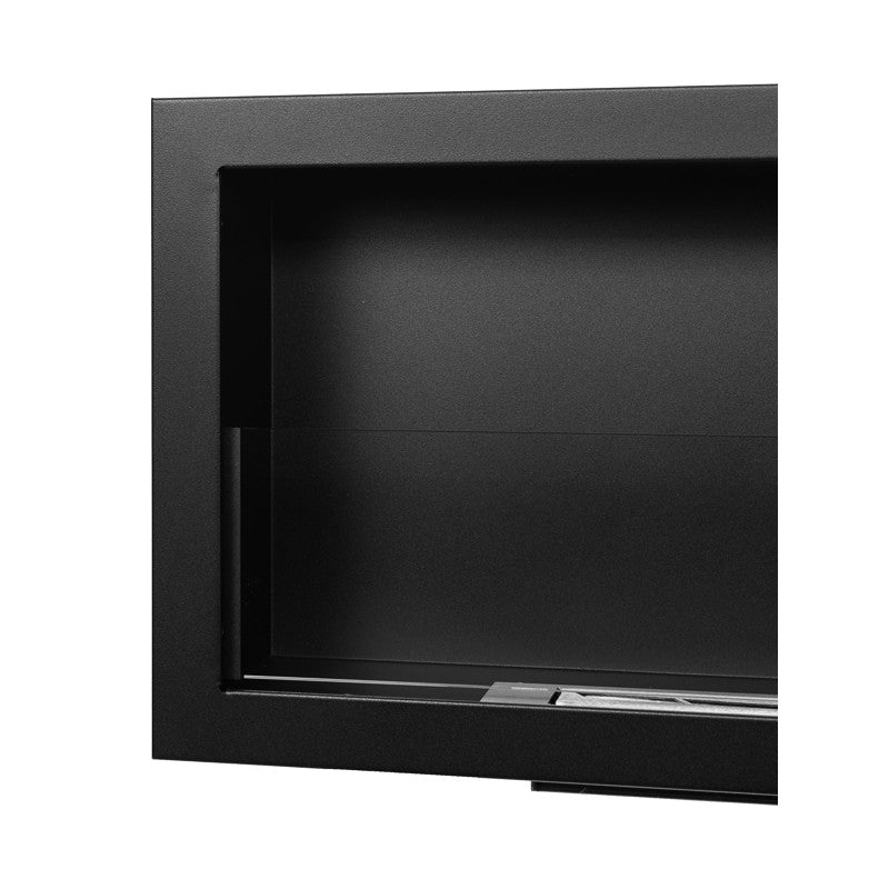 Bio Ethanol Built-In Fireplace Black 120 cm