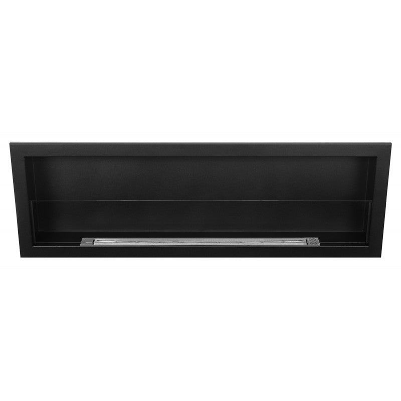 Bio Ethanol Built-In Fireplace Black 120 cm