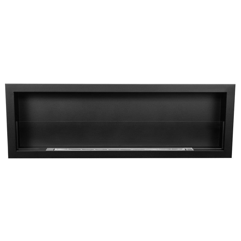 Bio Ethanol Built-In Fireplace Black 120 cm