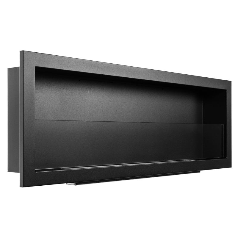 Bio Ethanol Built-In Fireplace Black 120 cm