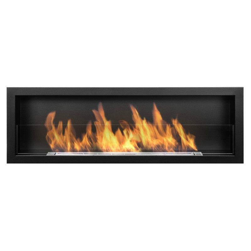 Bio Ethanol Built-In Fireplace Black 120 cm