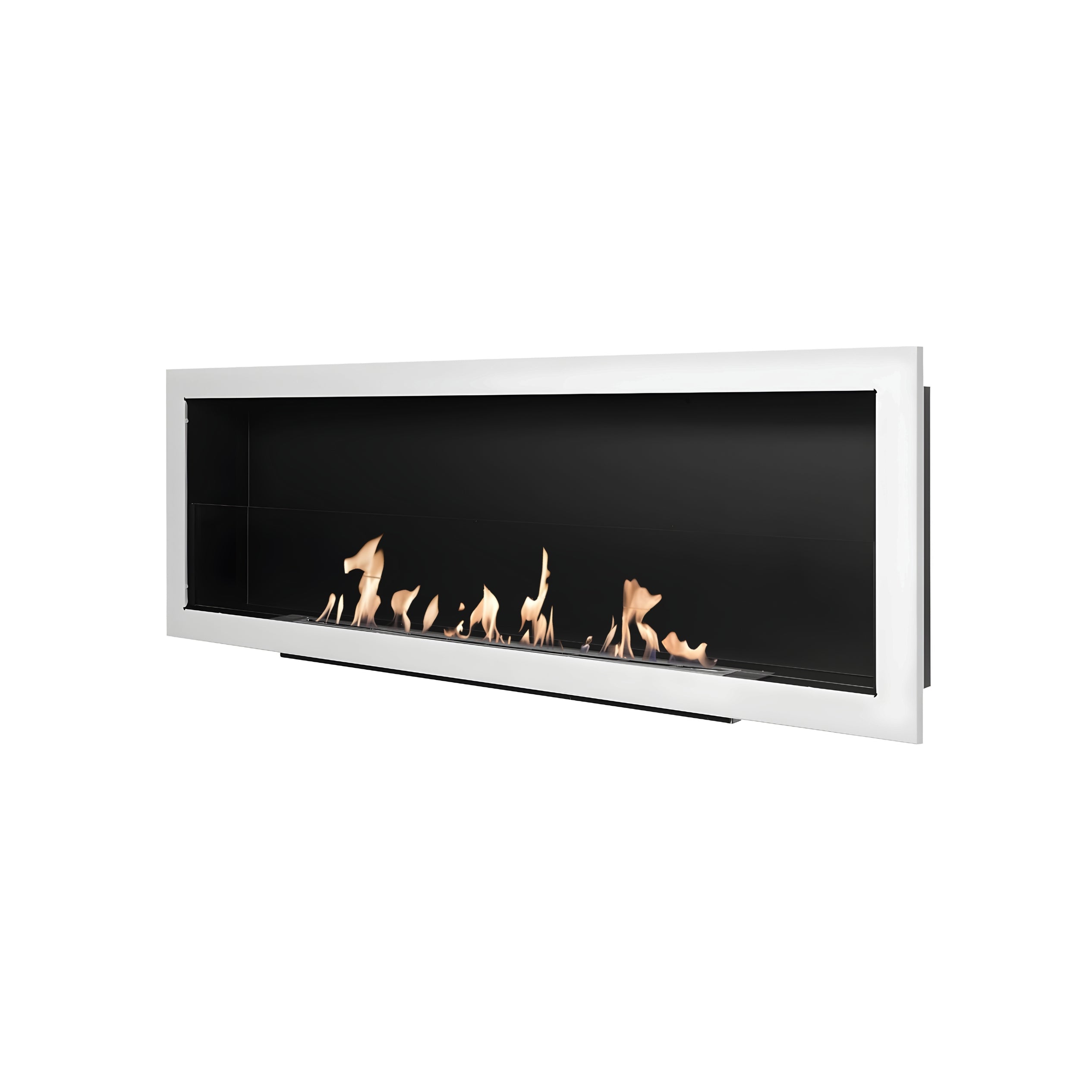 Bio Ethanol Built-In Fireplace White 120 cm