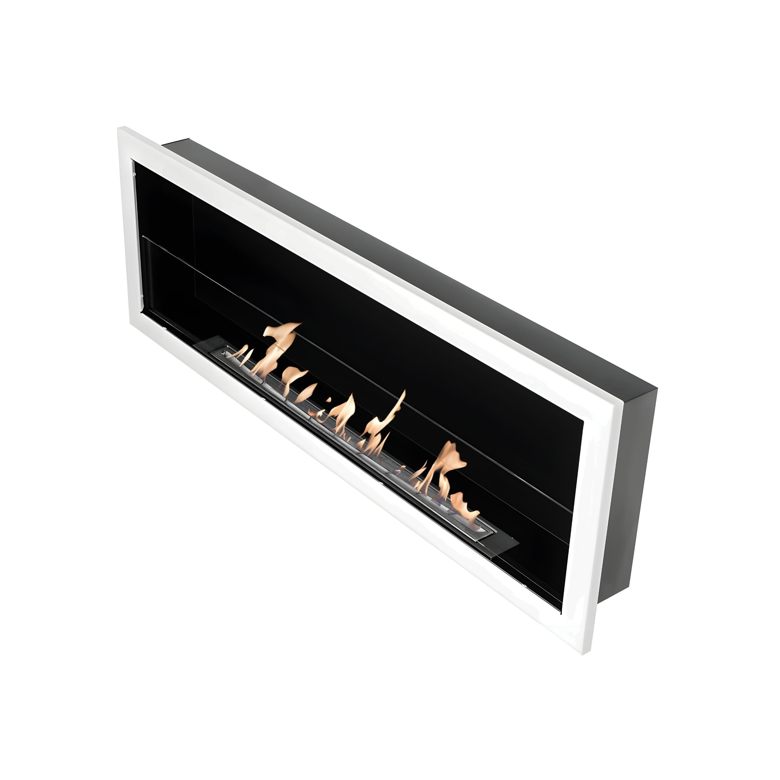 Bio Ethanol Built-In Fireplace White 120 cm