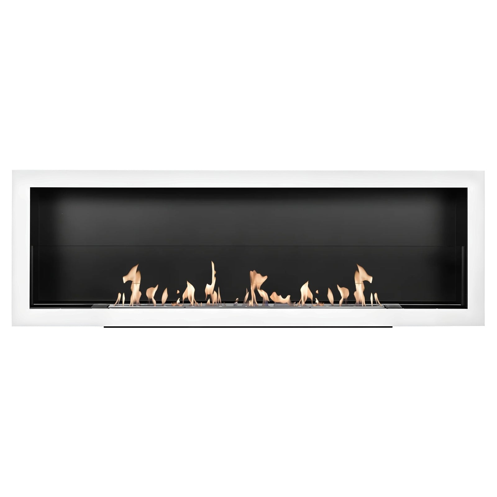 Bio Ethanol Built-In Fireplace White 120 cm
