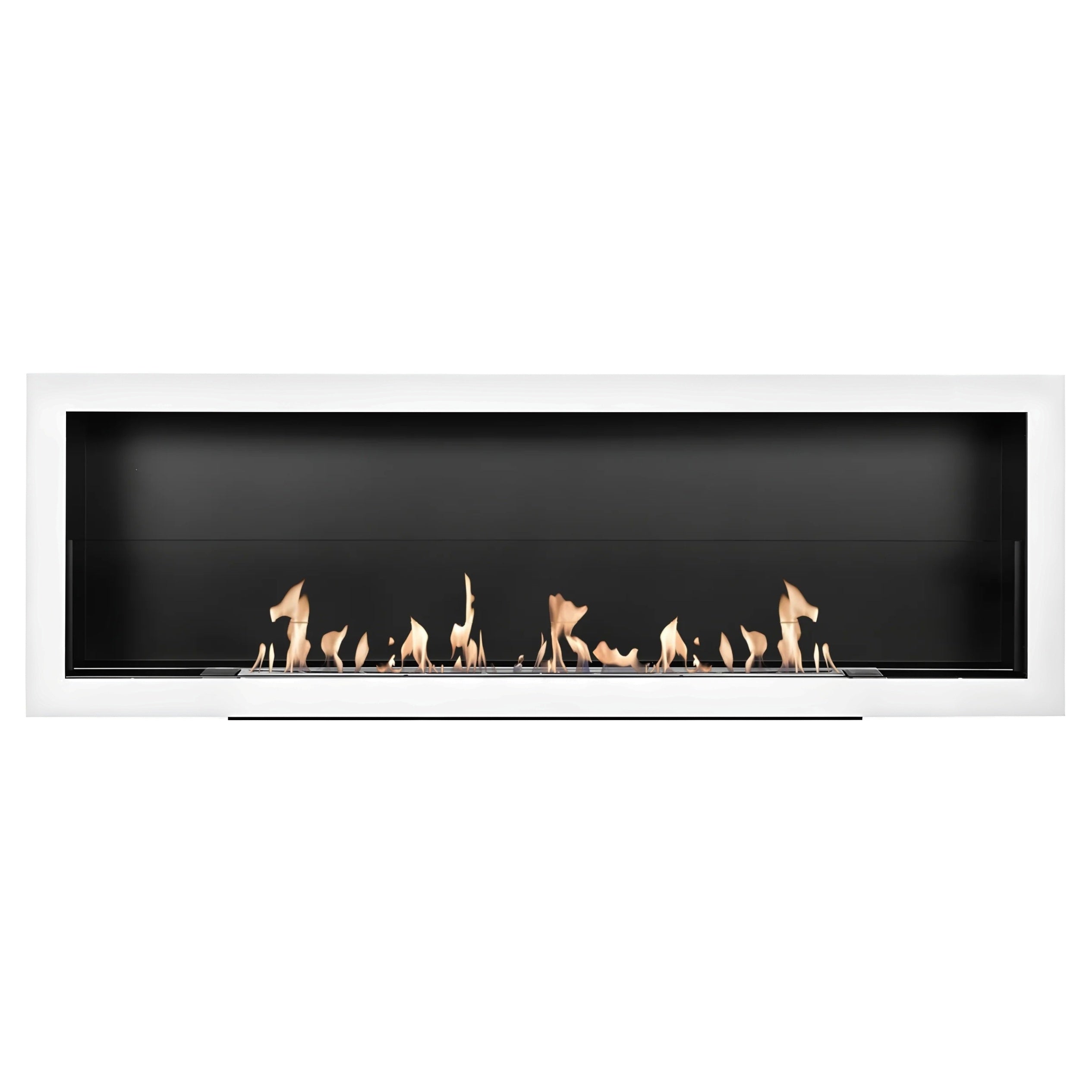 Bio Ethanol Built-In Fireplace White 120 cm