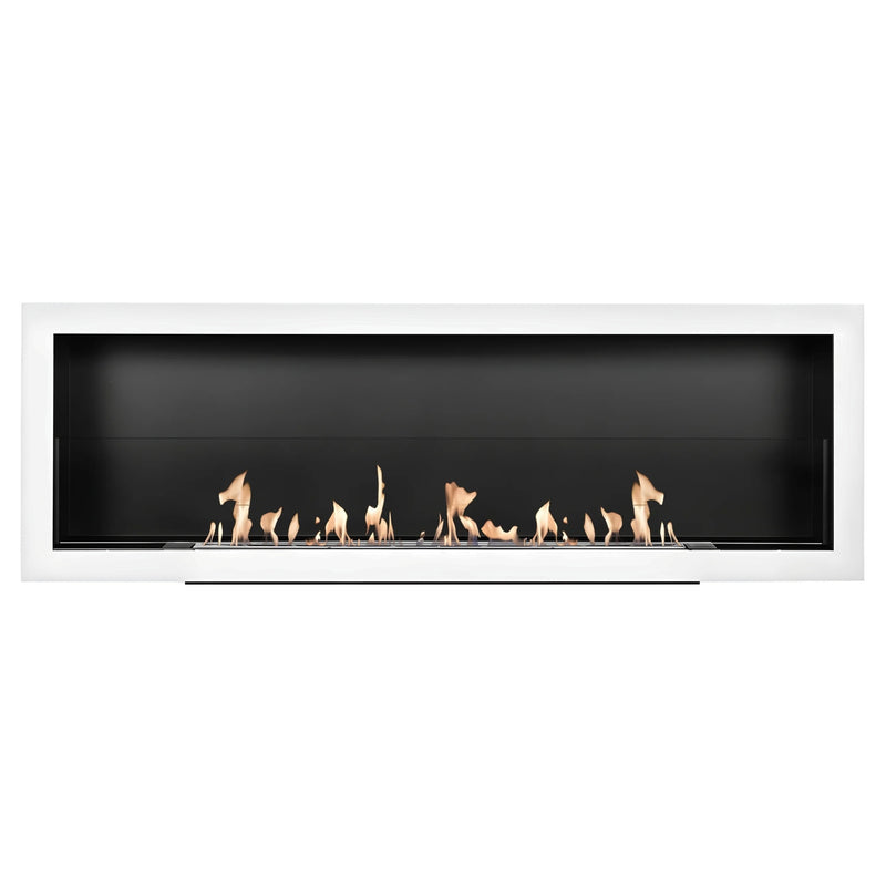 Bio Ethanol Built-In Fireplace White 120 cm