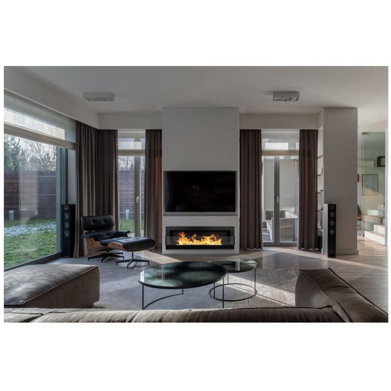 Bio Ethanol Built-In - Wall Fireplace Black 120 cm