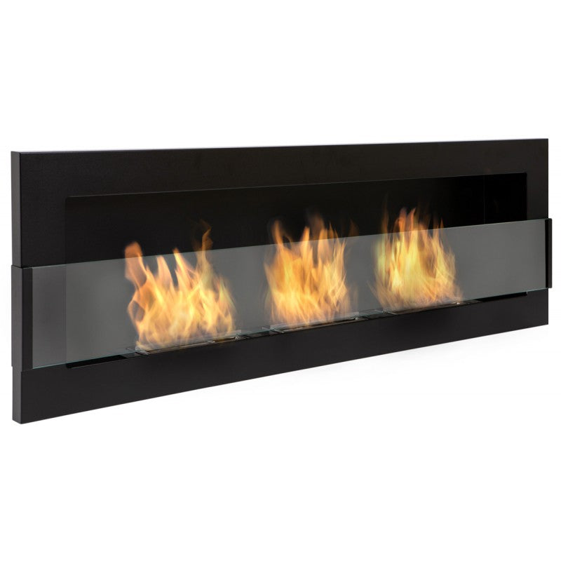 Bio Ethanol Built-In - Wall Fireplace Black 120 cm