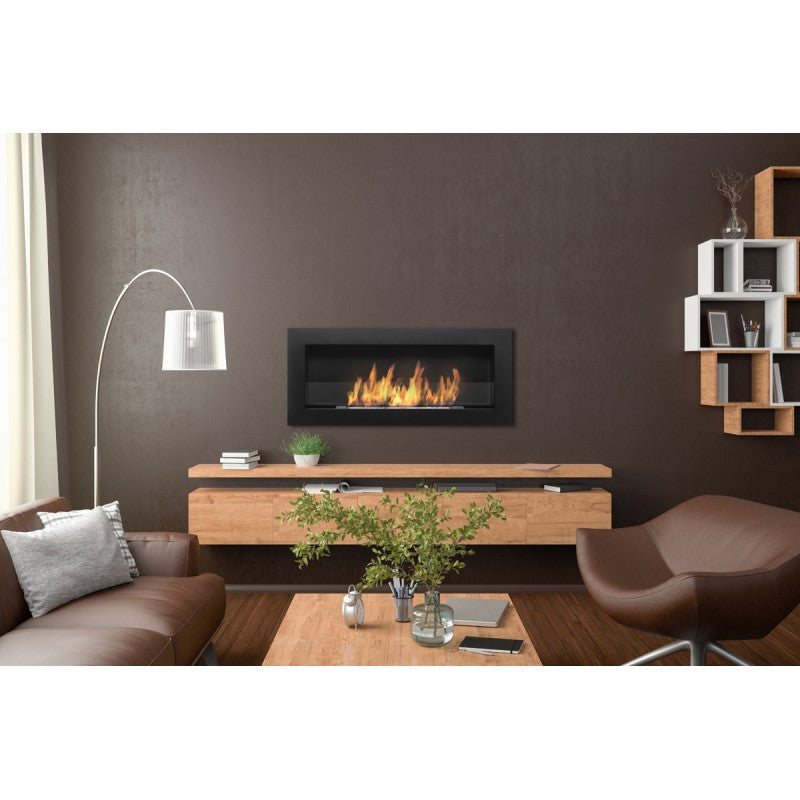 Bio Ethanol Built-In - Wall Fireplace Black 90 cm