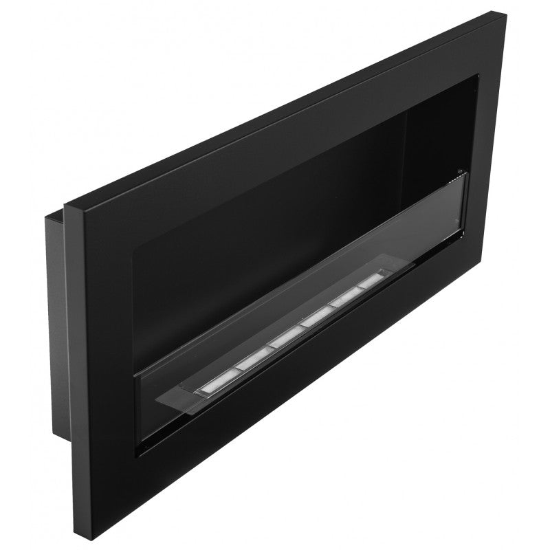 Bio Ethanol Built-In - Wall Fireplace Black 90 cm