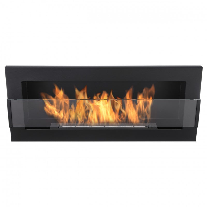 Bio Ethanol Built-In - Wall Fireplace Black 90 cm