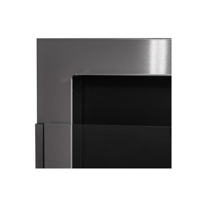 Bio Ethanol Built-In - Wall Fireplace Stainless Steel 90 cm