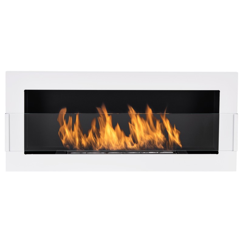 Bio Ethanol Built-In - Wall Fireplace White 90 cm