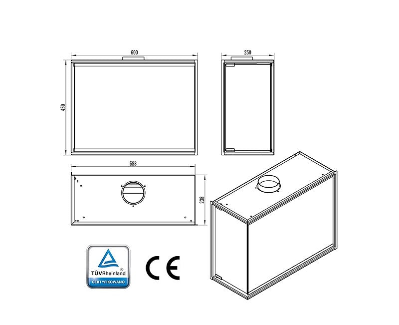 Bio Ethanol Corner L Bild In Fireplace With Full Glass 60 cm