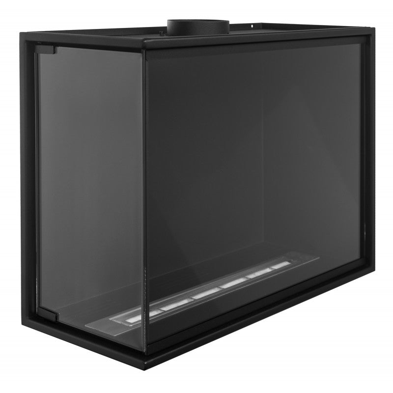 Bio Ethanol Corner L Bild In Fireplace With Full Glass 60 cm