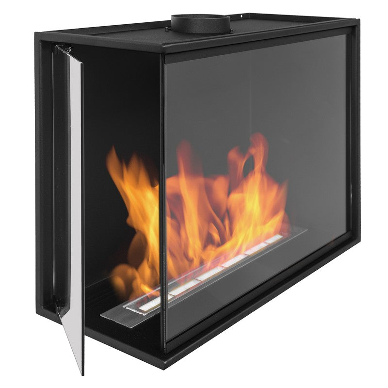 Bio Ethanol Corner L Bild In Fireplace With Full Glass 60 cm