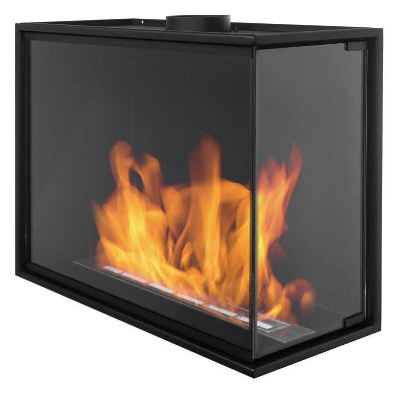 Bio Ethanol Corner R Bild In Fireplace With Full Glass 60 cm