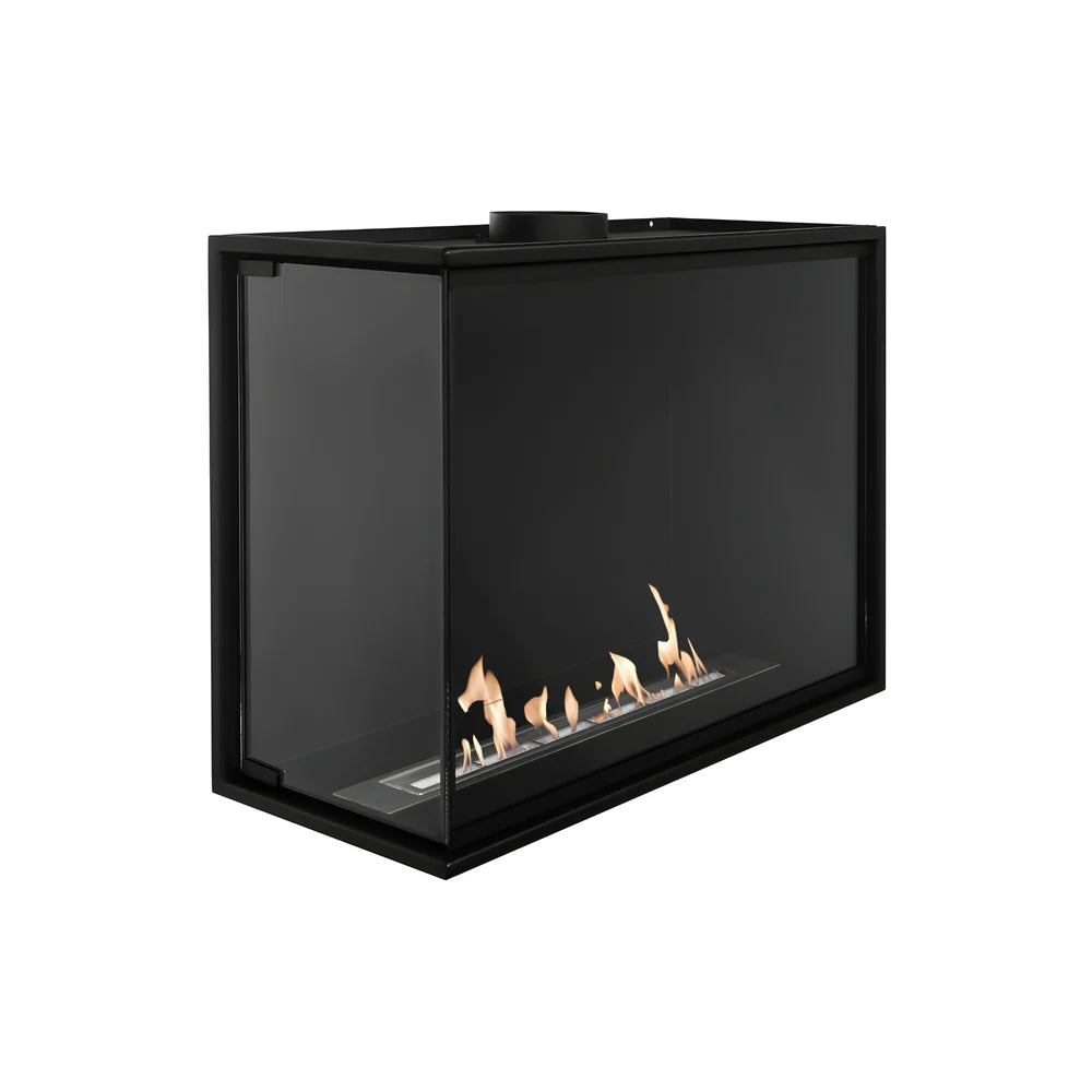 Built-in Corner Full Glass Fireplace Left 80 cm