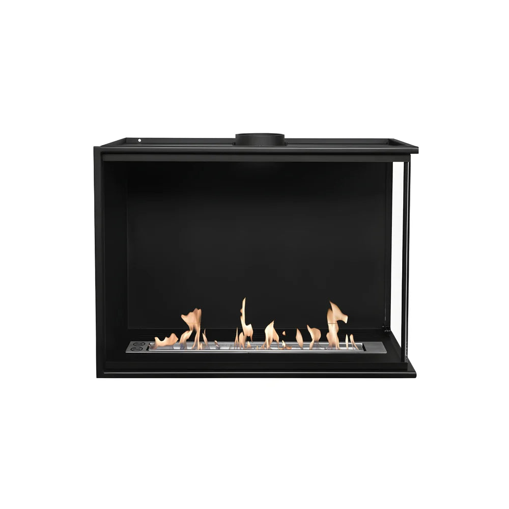 Built-in Corner Full Glass Fireplace Right 60 cm