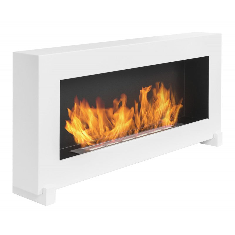 Bio Ethanol Standing - Wall Fireplace White Box 90 cm