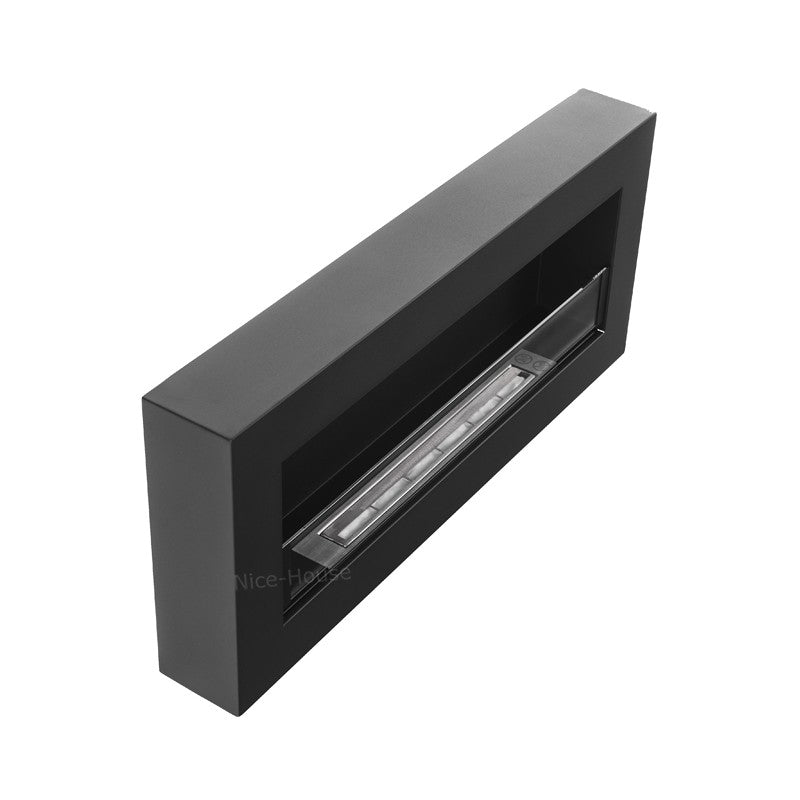 Bio Ethanol Wall Fireplace Black Box 90 cm