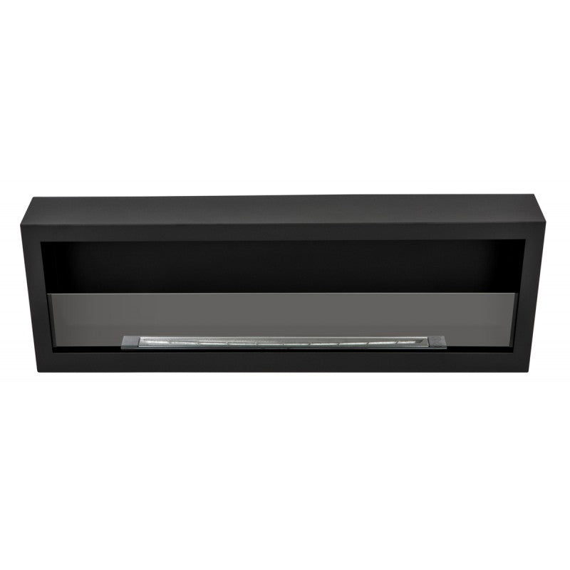 Bio Ethanol Wall Fireplace Black Box 120 cm