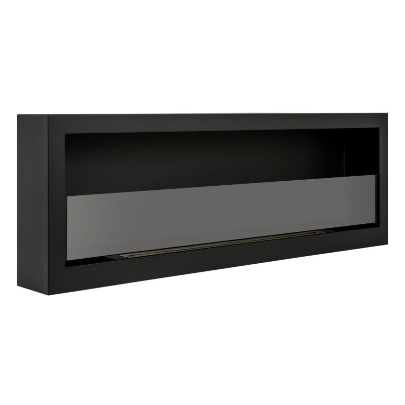 Bio Ethanol Wall Fireplace Black Box 120 cm