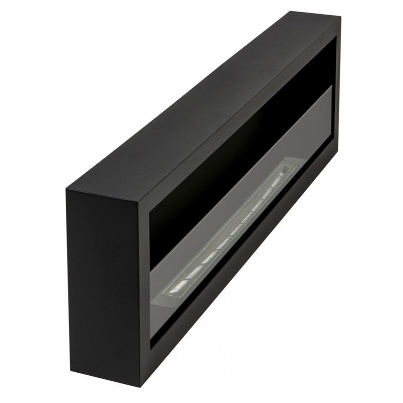 Bio Ethanol Wall Fireplace Black Box 120 cm