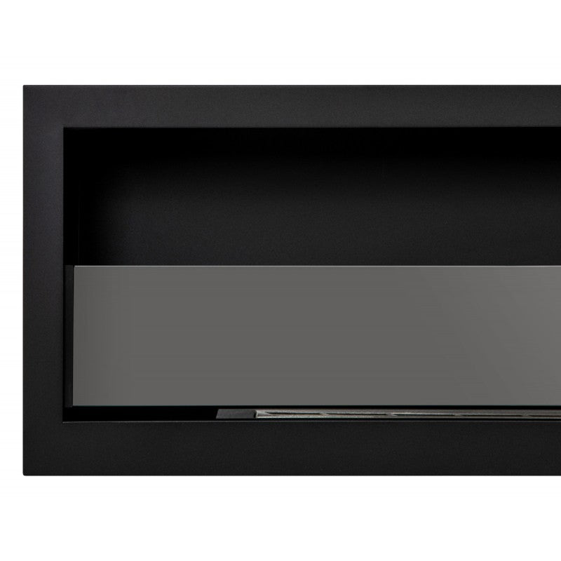 Bio Ethanol Wall Fireplace Black Box 120 cm