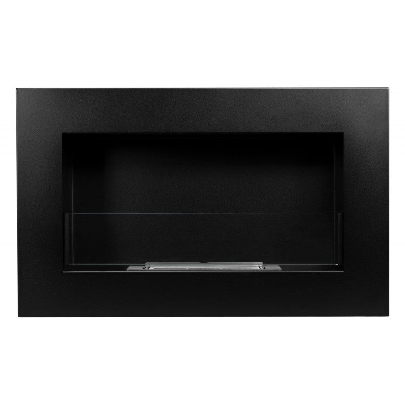 Bio Ethanol Wall Fireplace Black Box 65 cm