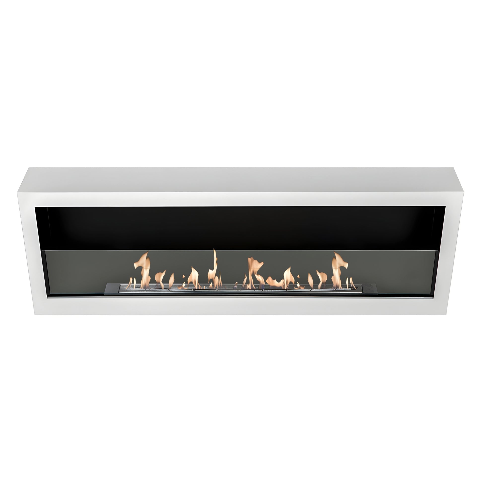 Bio Ethanol Wall Mounting Fireplace White 120 cm