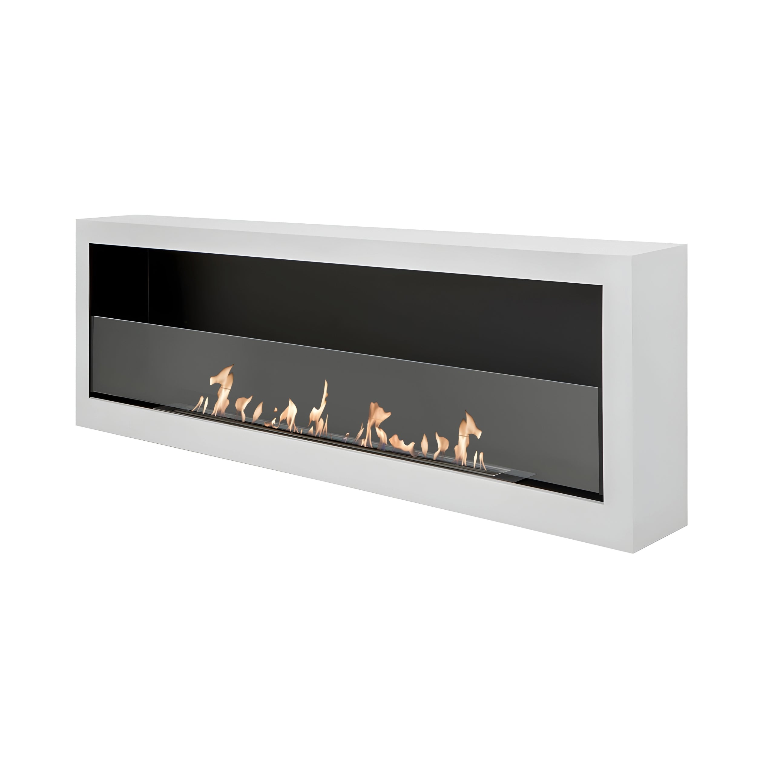Bio Ethanol Wall Fireplace White Box 120 cm