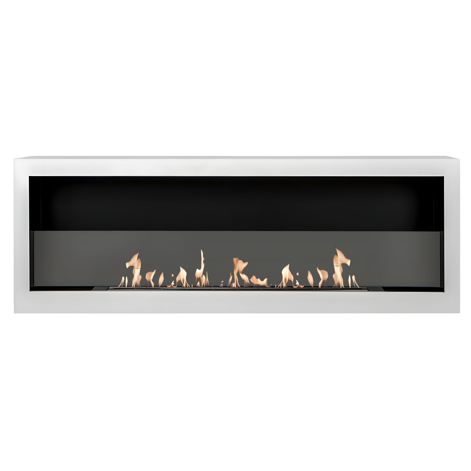 Bio Ethanol Wall Mounting Fireplace White 120 cm