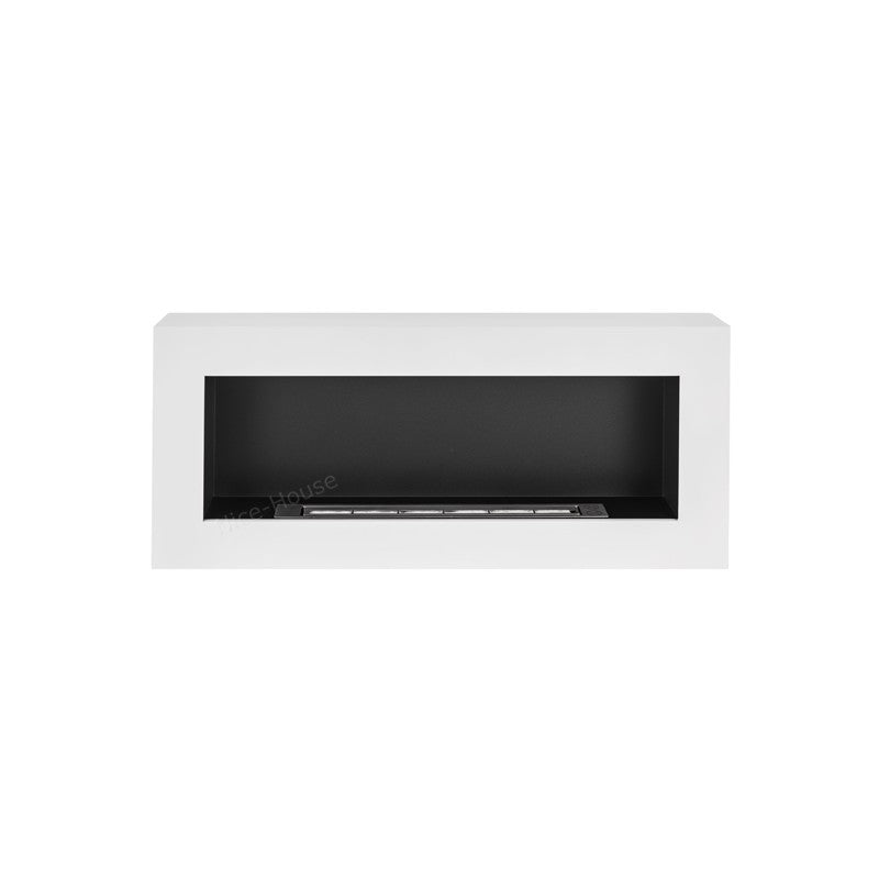 Bio Ethanol Wall Fireplace White Box 90 cm