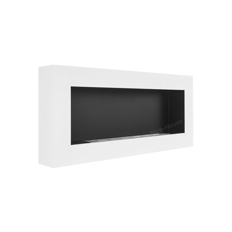 Bio Ethanol Wall Fireplace White Box 90 cm