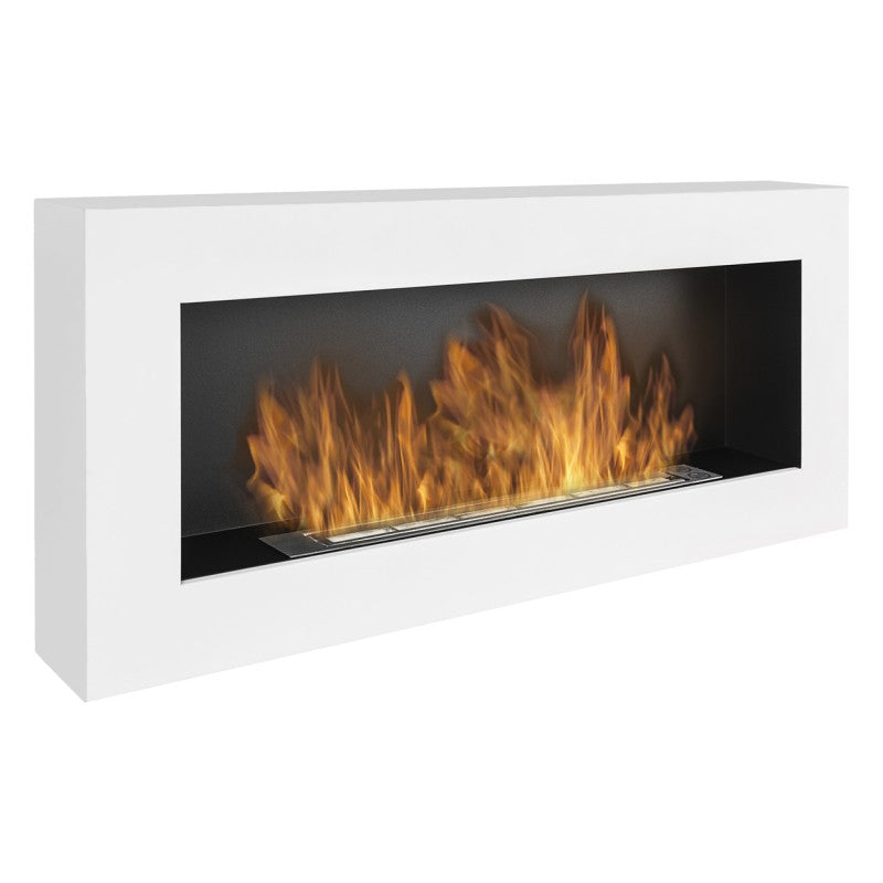 Bio Ethanol Wall Fireplace White Box 90 cm