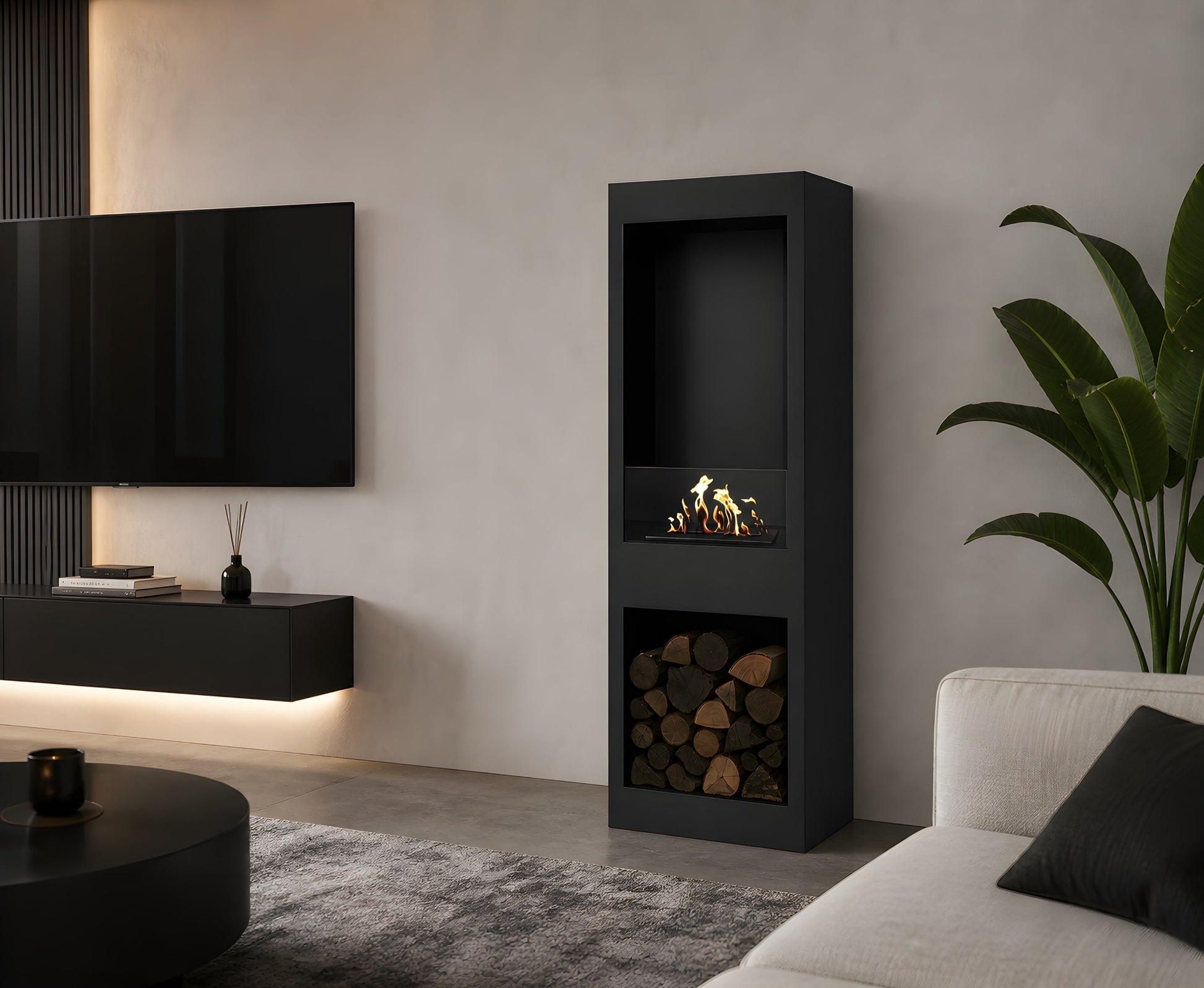 Blink Freestanding Fireplace H140 cm