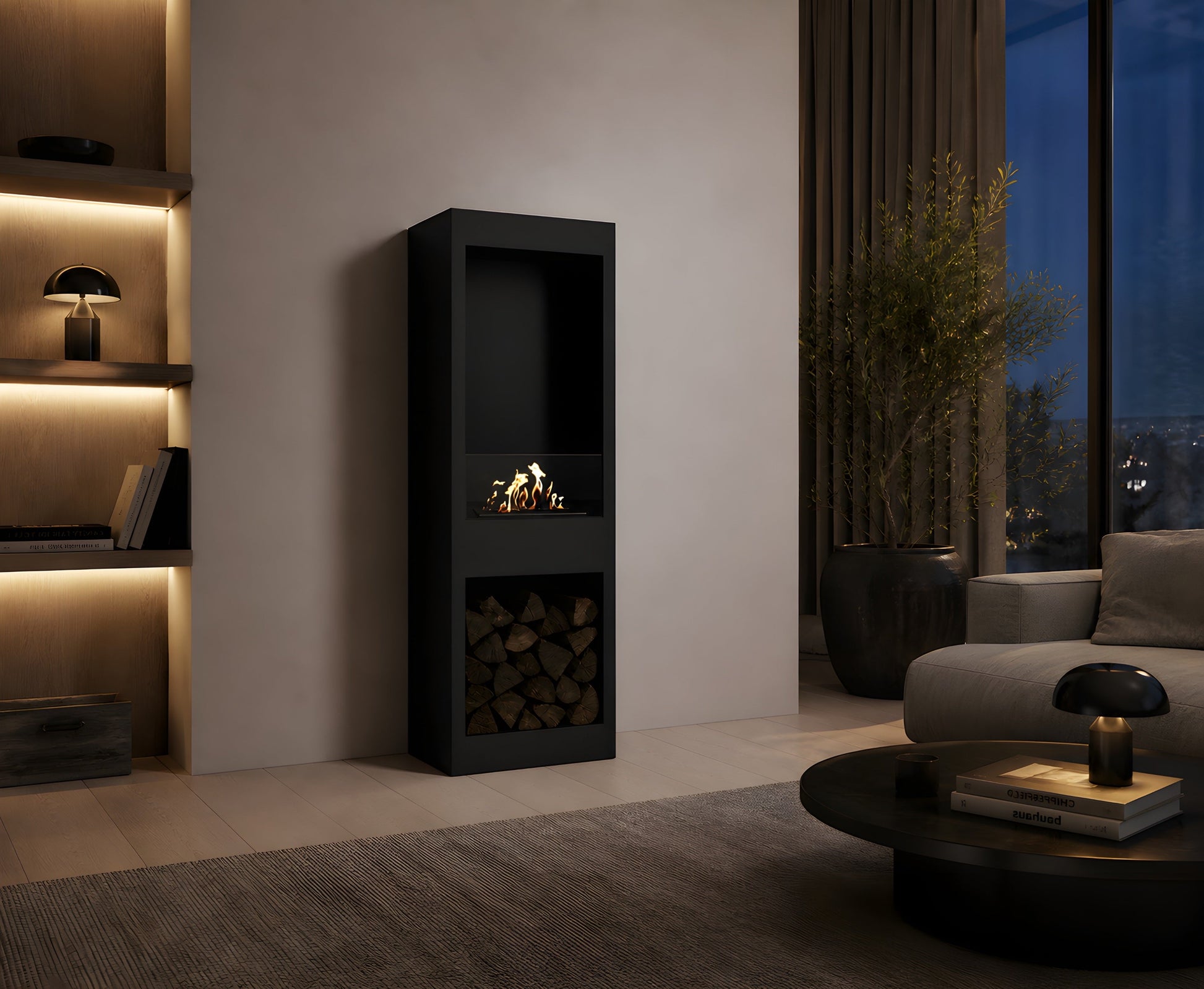Blink Freestanding Fireplace H140 cm