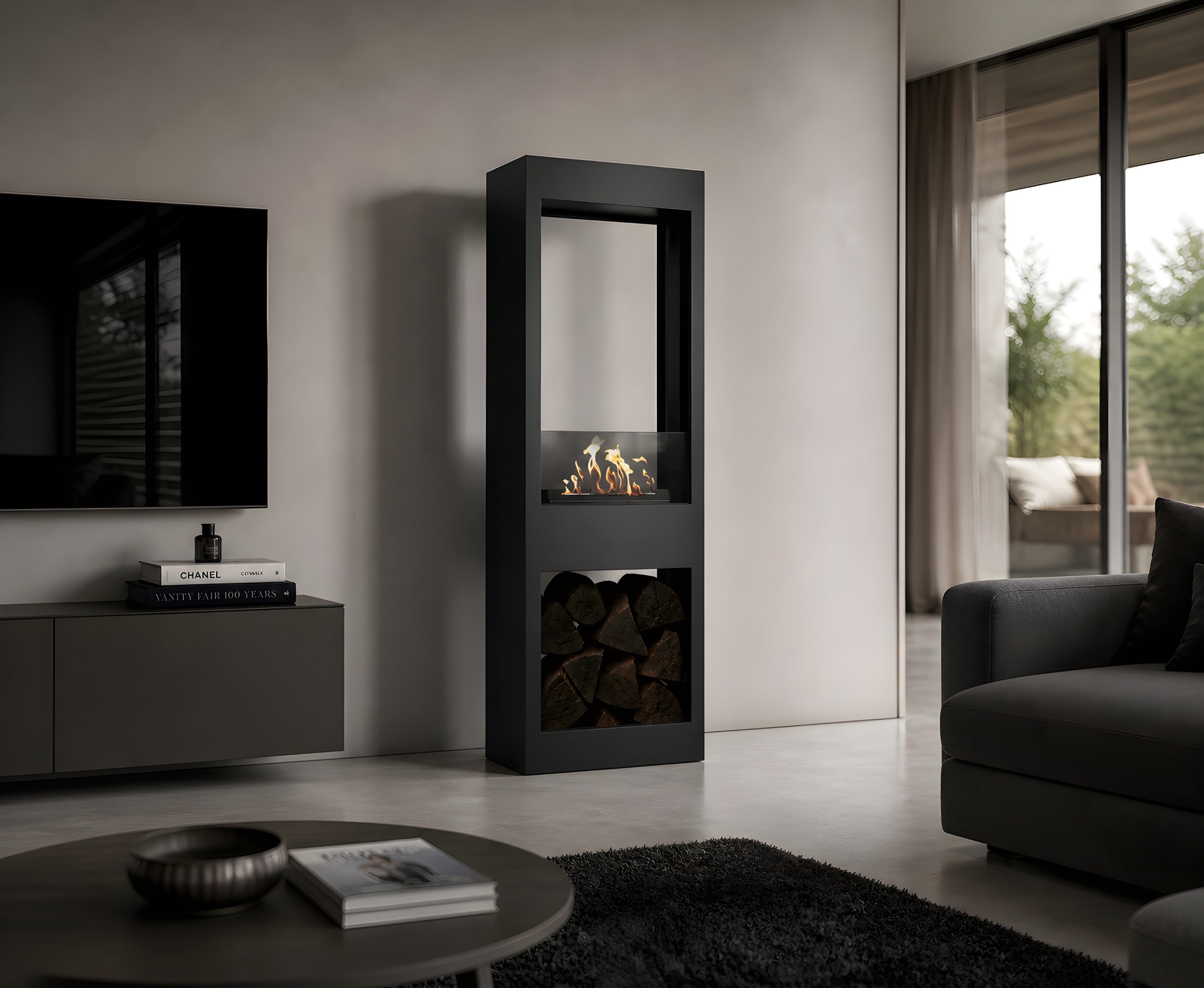 Image of Blink See-Through Freestanding Fireplace H140 cm