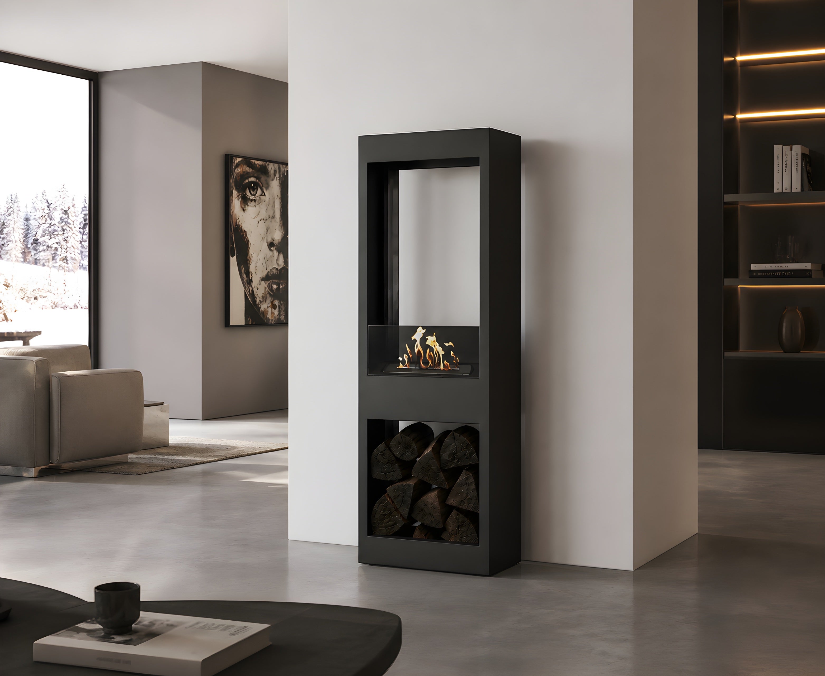 Image of Blink See-Through Freestanding Fireplace H140 cm