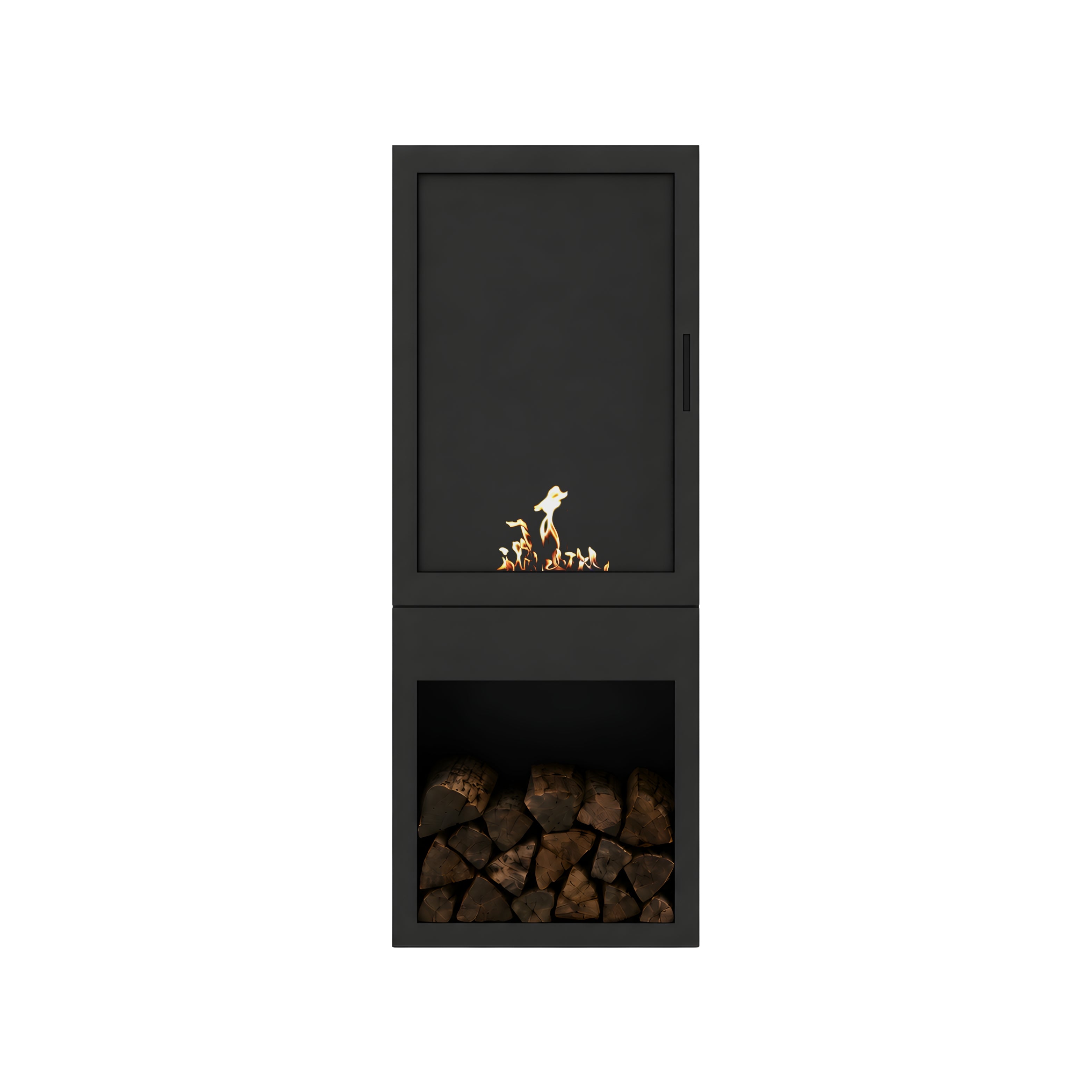Image of Boss Vertical Freestanding Fireplace Full Glass H160 cm