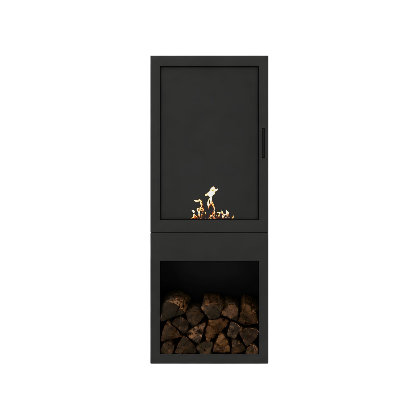 Boss Vertical Freestanding Fireplace Full Glass H160 cm