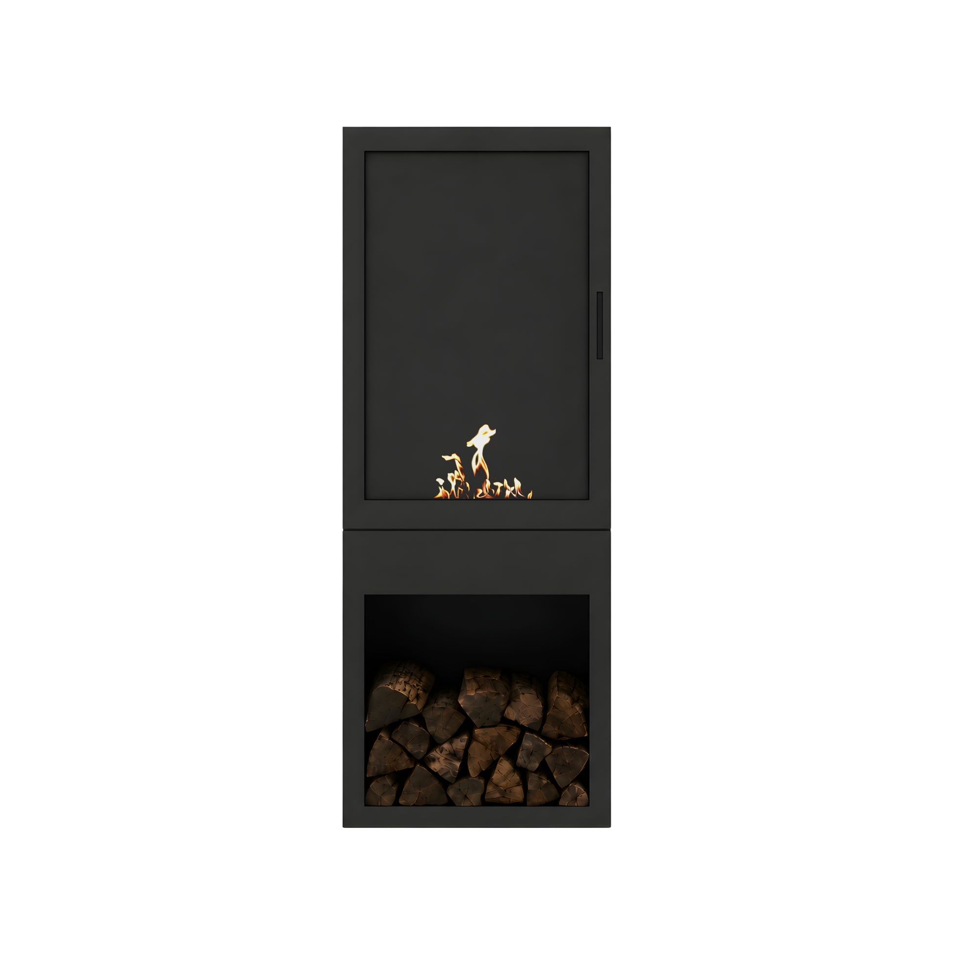 Boss Vertical Freestanding Fireplace Full Glass H160 cm